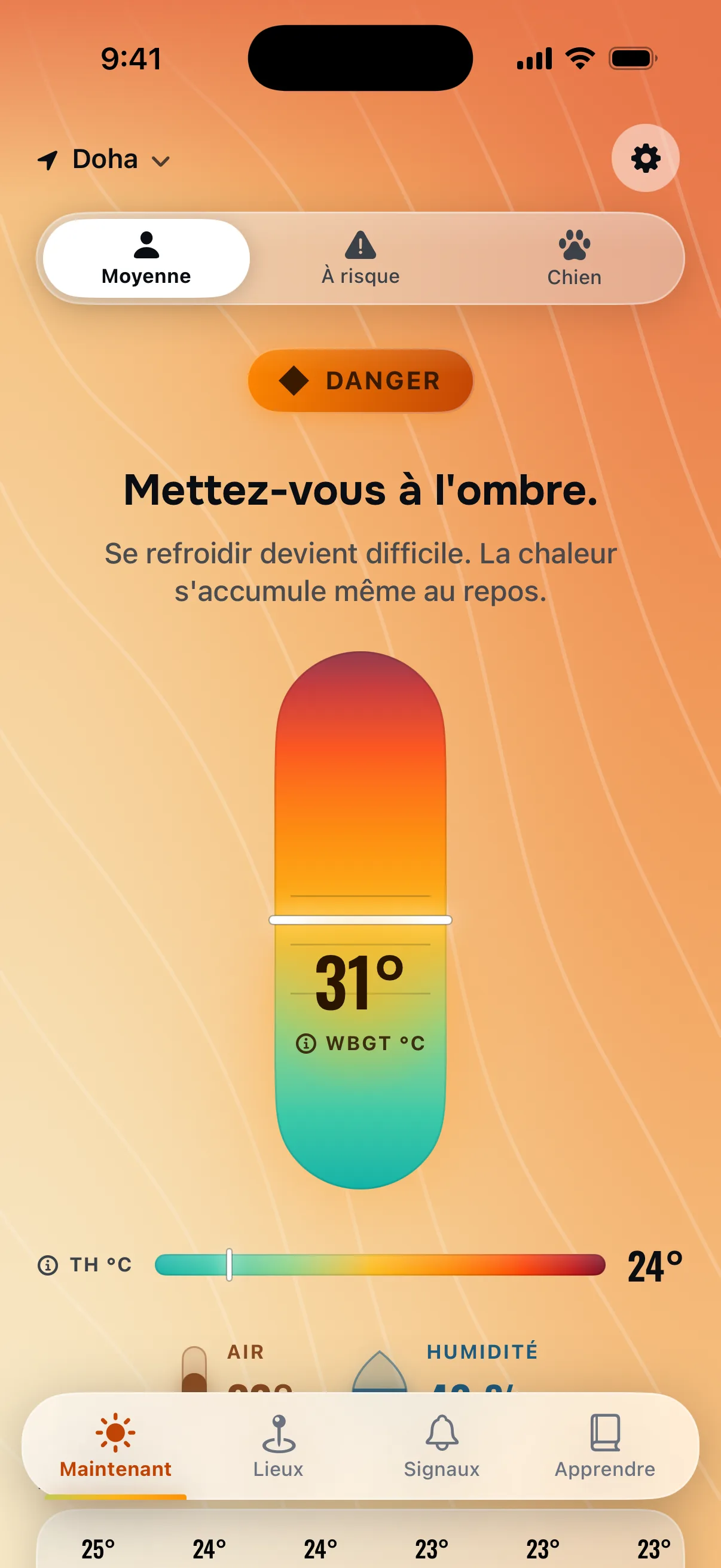 WBGT sur votre corps